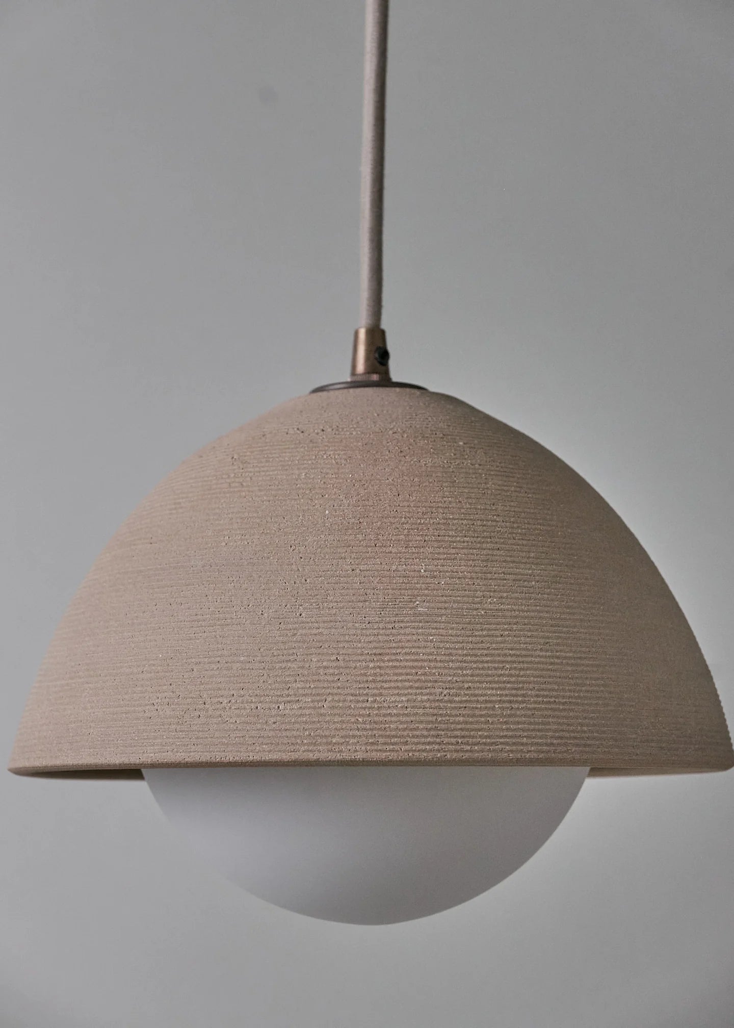 Small Dome Pendant Lamp in Combed Sand