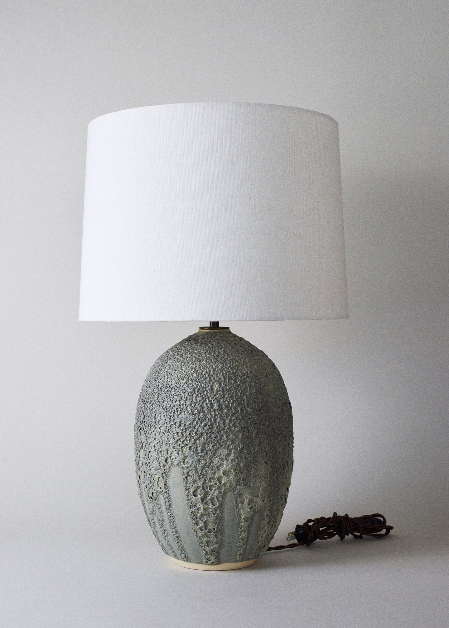 Large Oval Lamp in Poured Sea Foam